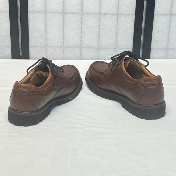 Dockers Brown Glacier Leather Lace-Up Slip Resistant Loafers 12 Stain Defender - Picture 7 of 13